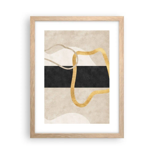 Poszter világos tölgy keretben - Hurkolt formák - 30x40 cm