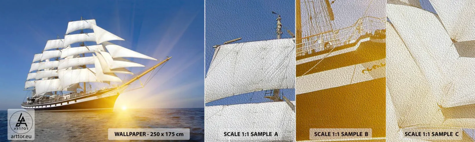 Fotótapéta Minta Premium Sand - Soha nem múlik el az idejük - Tenger, Vitorlás hajó, Hajó - 100x30 cm