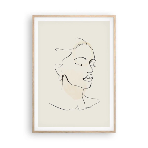 Poszter világos tölgy keretben - Bizonyos vonallal - 70x100 cm