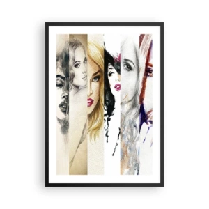 Poszter fehér keretben - Női portrék különböző művészeti stílusokban - 50x70cm - És ez mindig TE  - Modern fali dekoráció nappalihoz és hálószobához ARTTOR