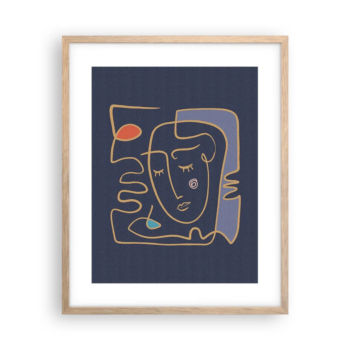 Poszter világos tölgy keretben - Álmodozásban - 40x50 cm