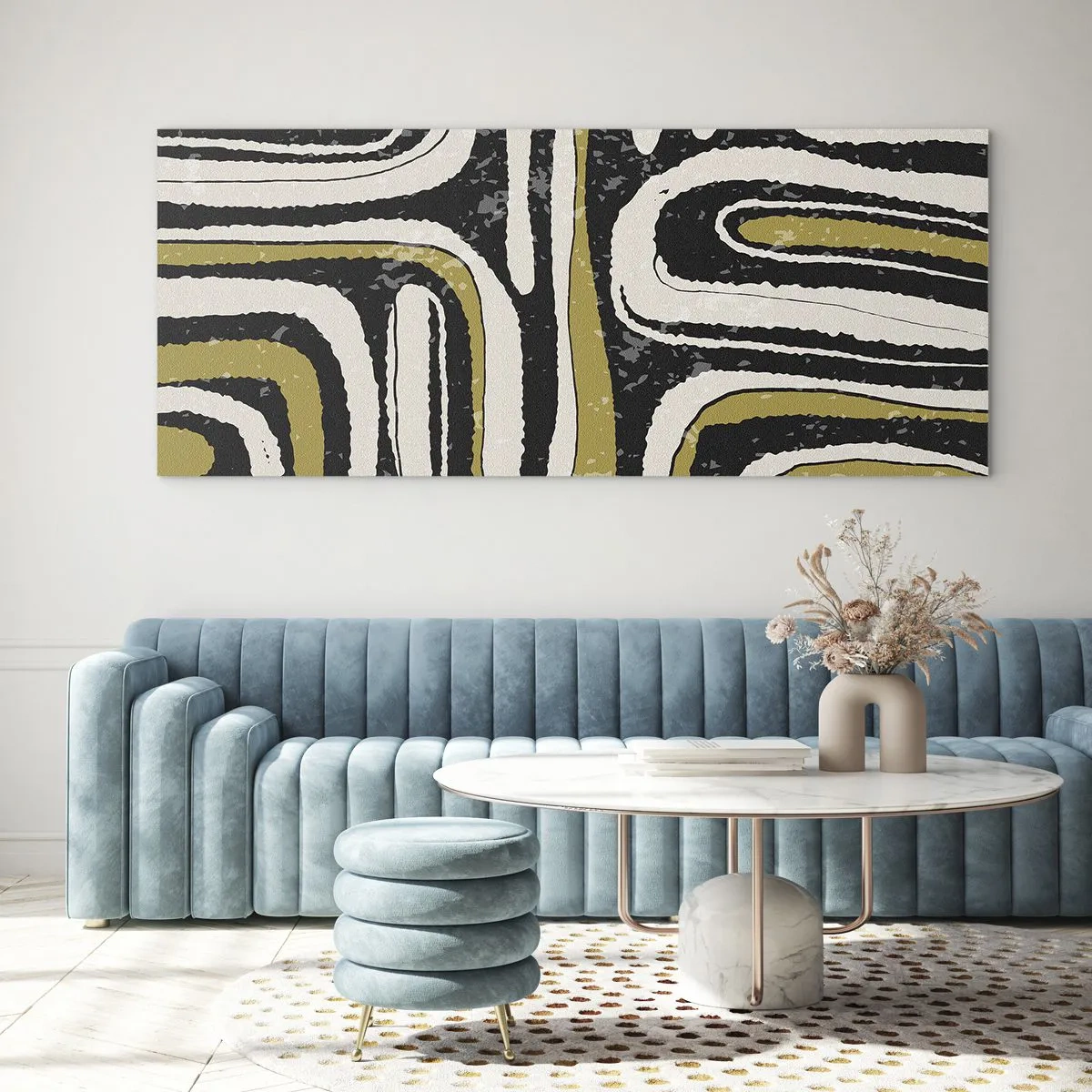 Üveg kép - Kompozíció: traktusok és sikátorok - 120x50 cm