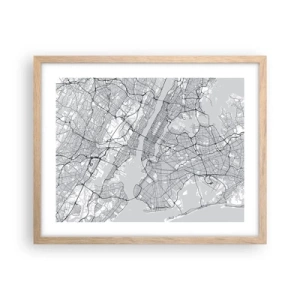 Poszter világos tölgy keretben - Metropolisz anatómiája - 50x40 cm