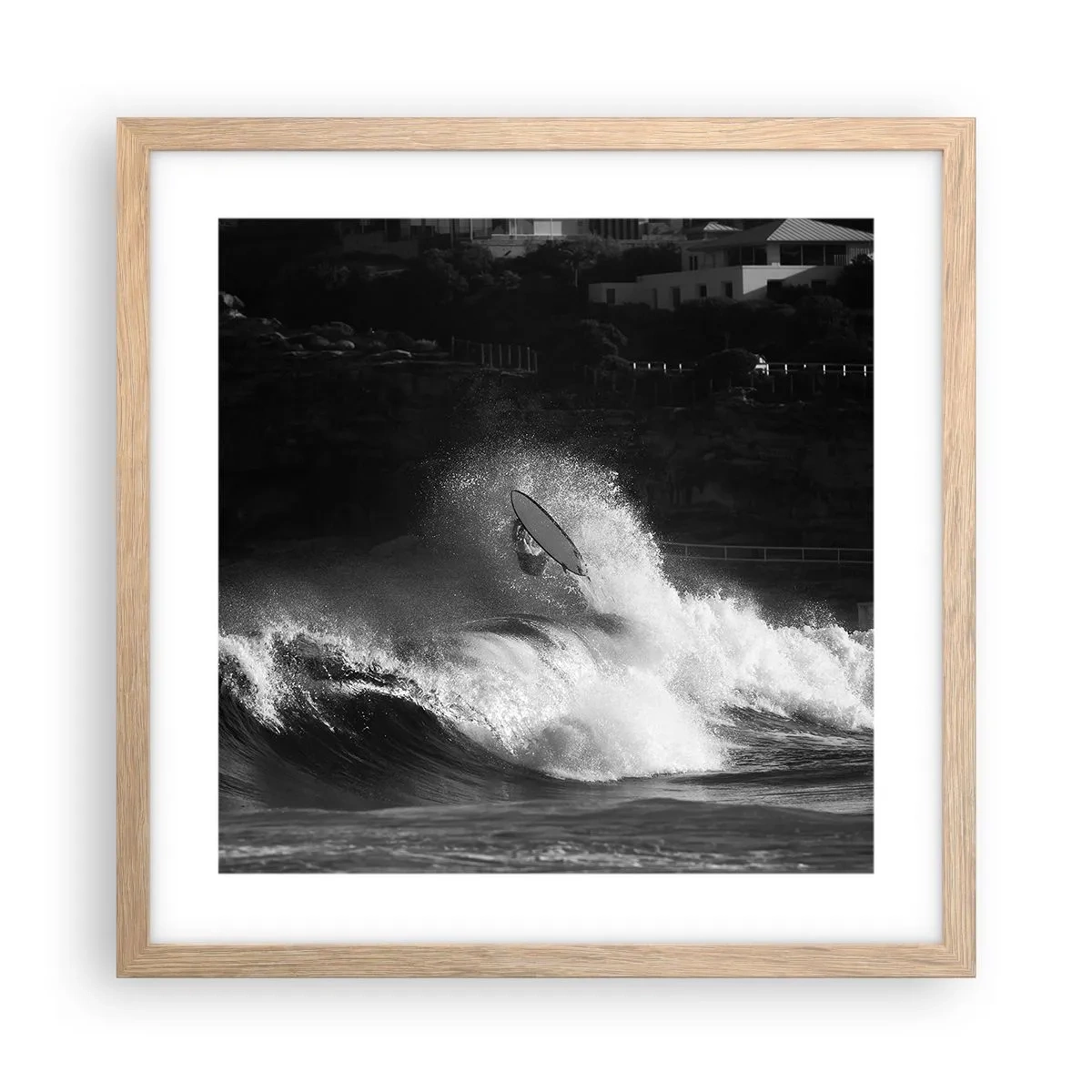 Poszter világos tölgy keretben - Kihívás elfogadva! - 40x40 cm