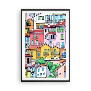 Poszter fehér keretben - Vidám város - 61x91 cm