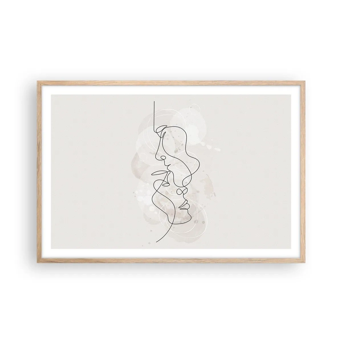 Poszter világos tölgy keretben - Ölelésbe gabalyodva - 91x61 cm