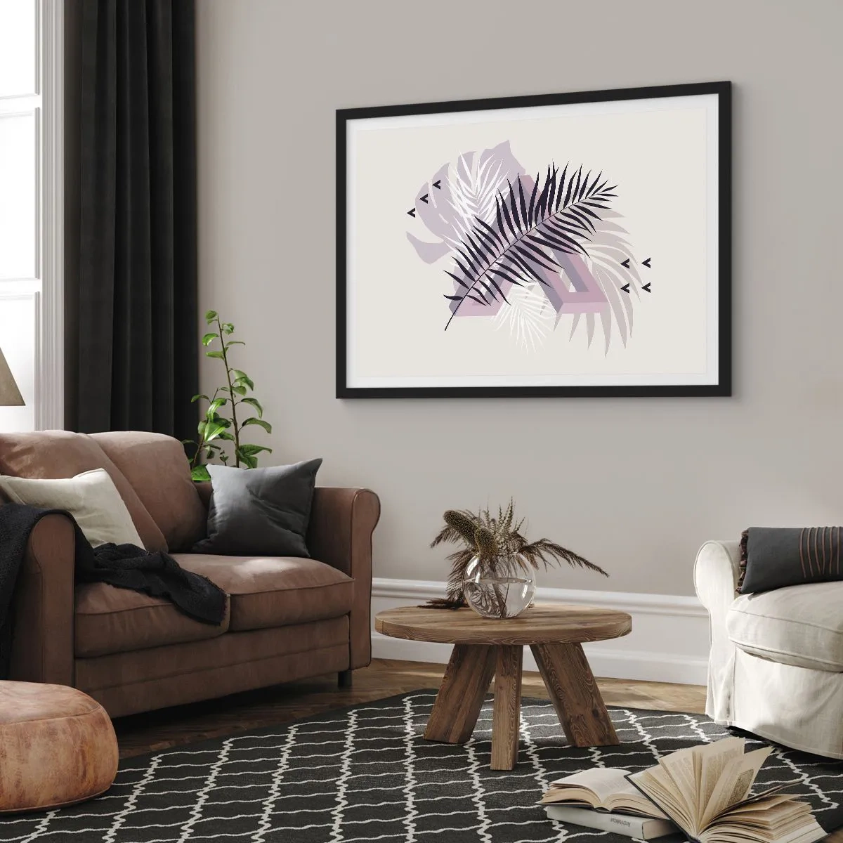 Poszter fehér keretben - Az árnyék árnyéka - 70x50 cm