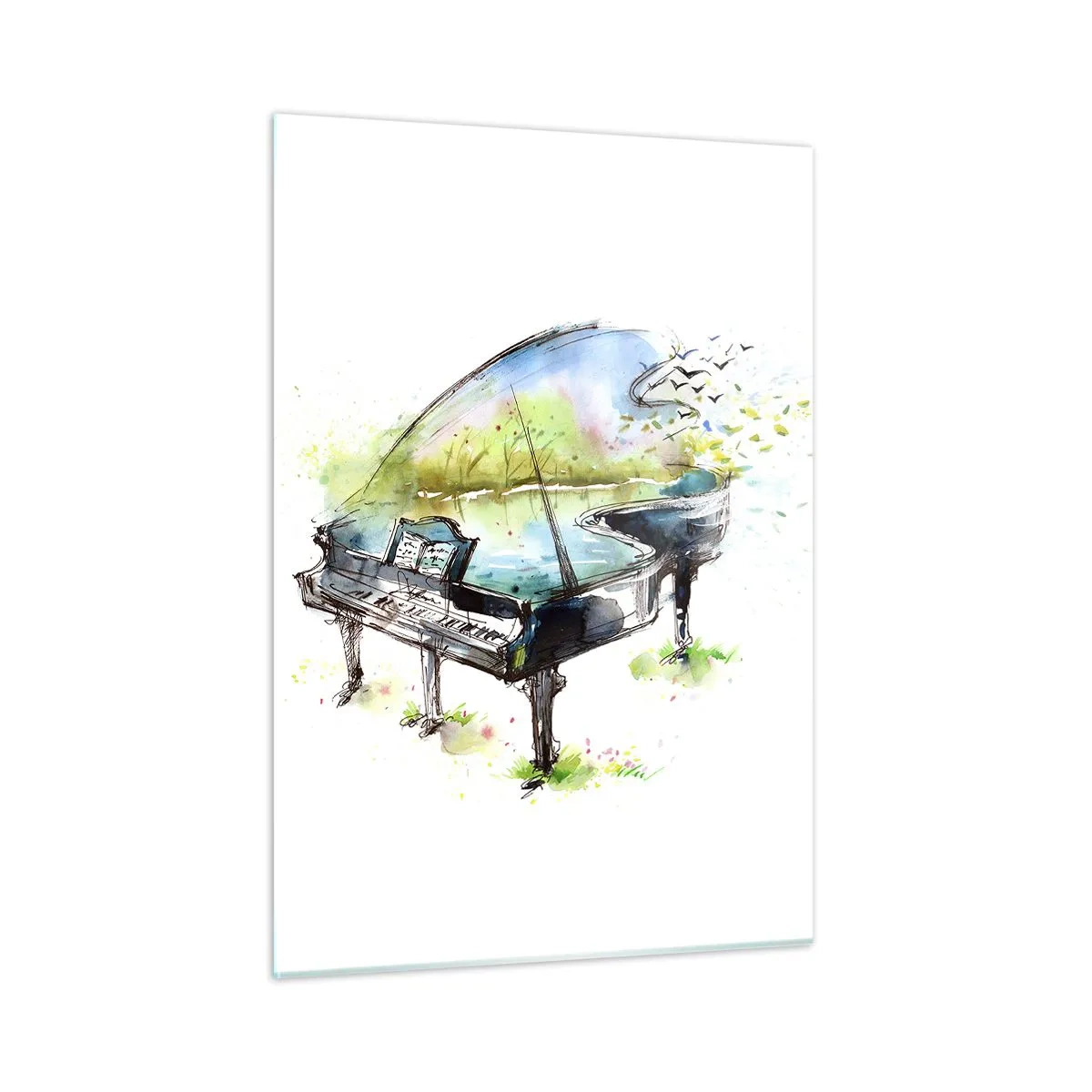 Üveg kép - Elvarázsolt a zenében - 50x70 cm