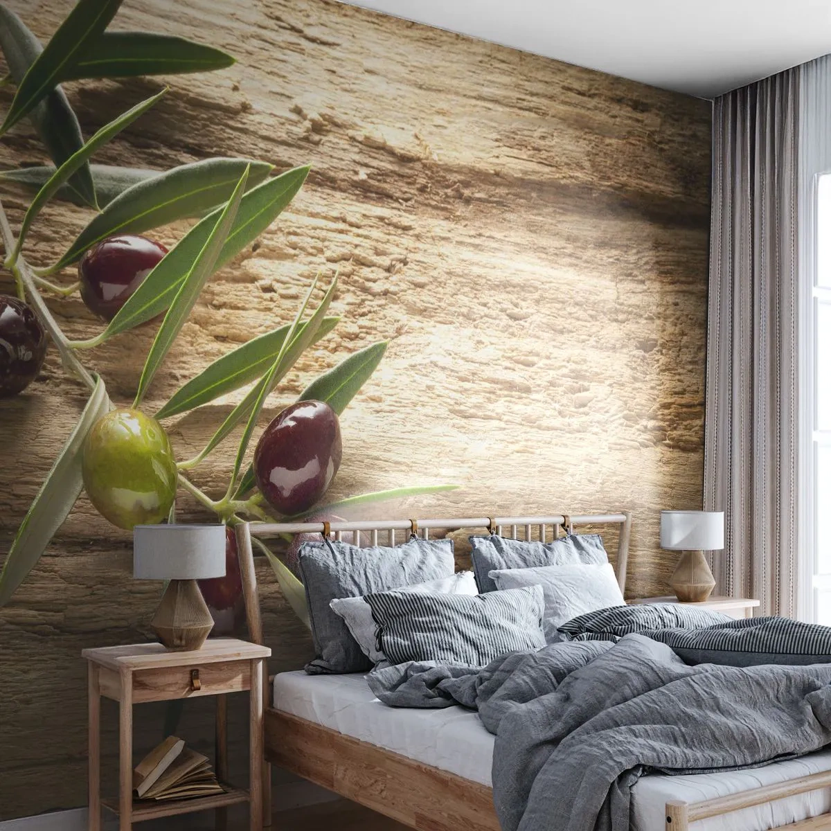 Fotótapéta Standard Eco - Egyenesen a természetből - Olíva ág, Természet, Olajbogyó - 300x210 cm