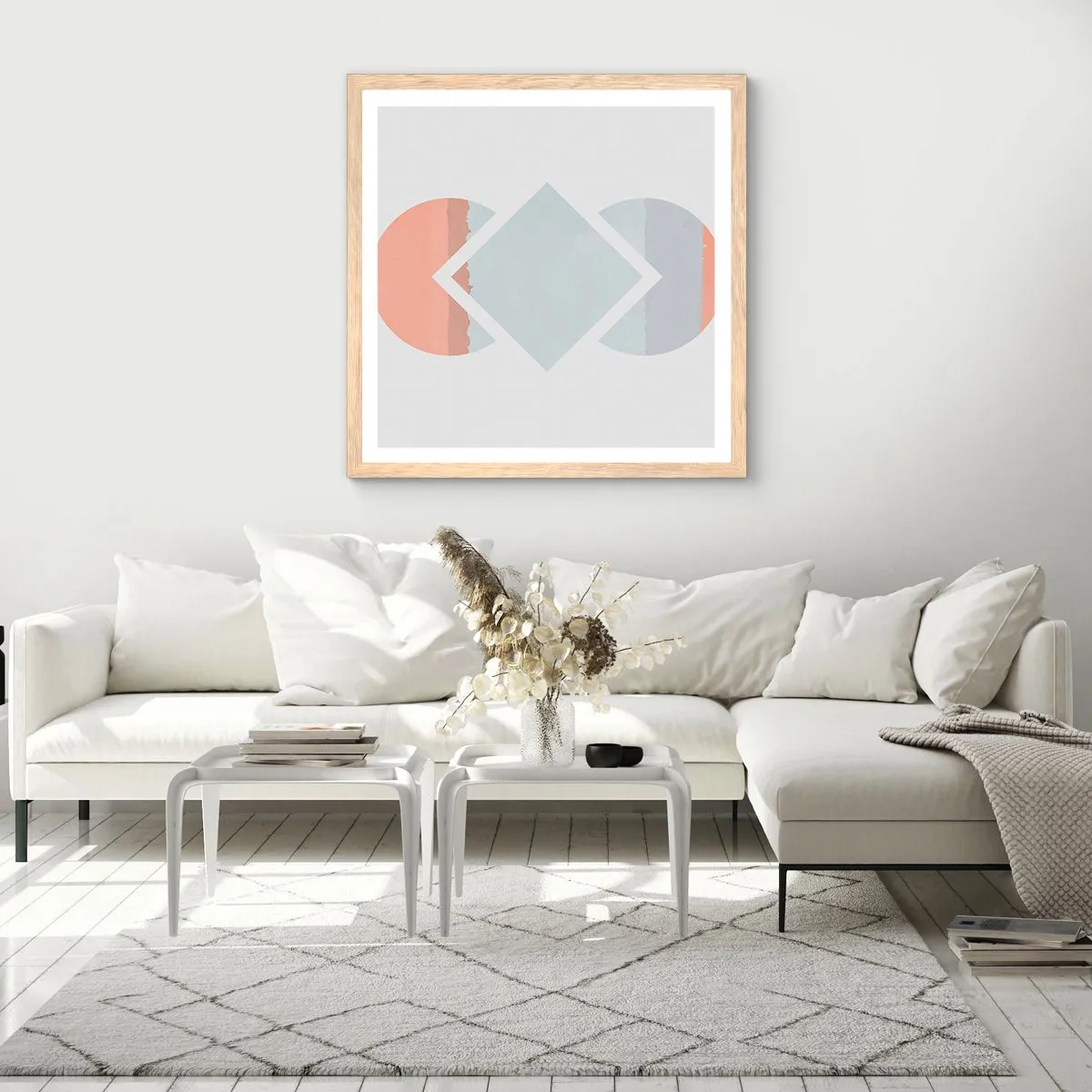 Poszter világos tölgy keretben - A helyzet egyértelmű - 60x60 cm