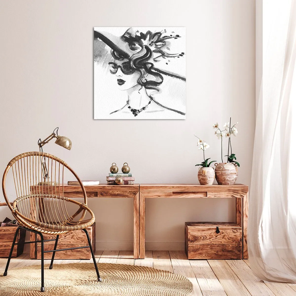 Vászonkép - Karakteres hölgy - 60x60 cm