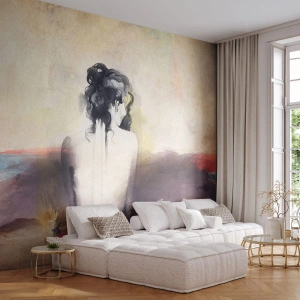 Fotótapéta Premium Sand - Sima vonalak, ovális formák - Nő, Test, Darab - 100x70 cm
