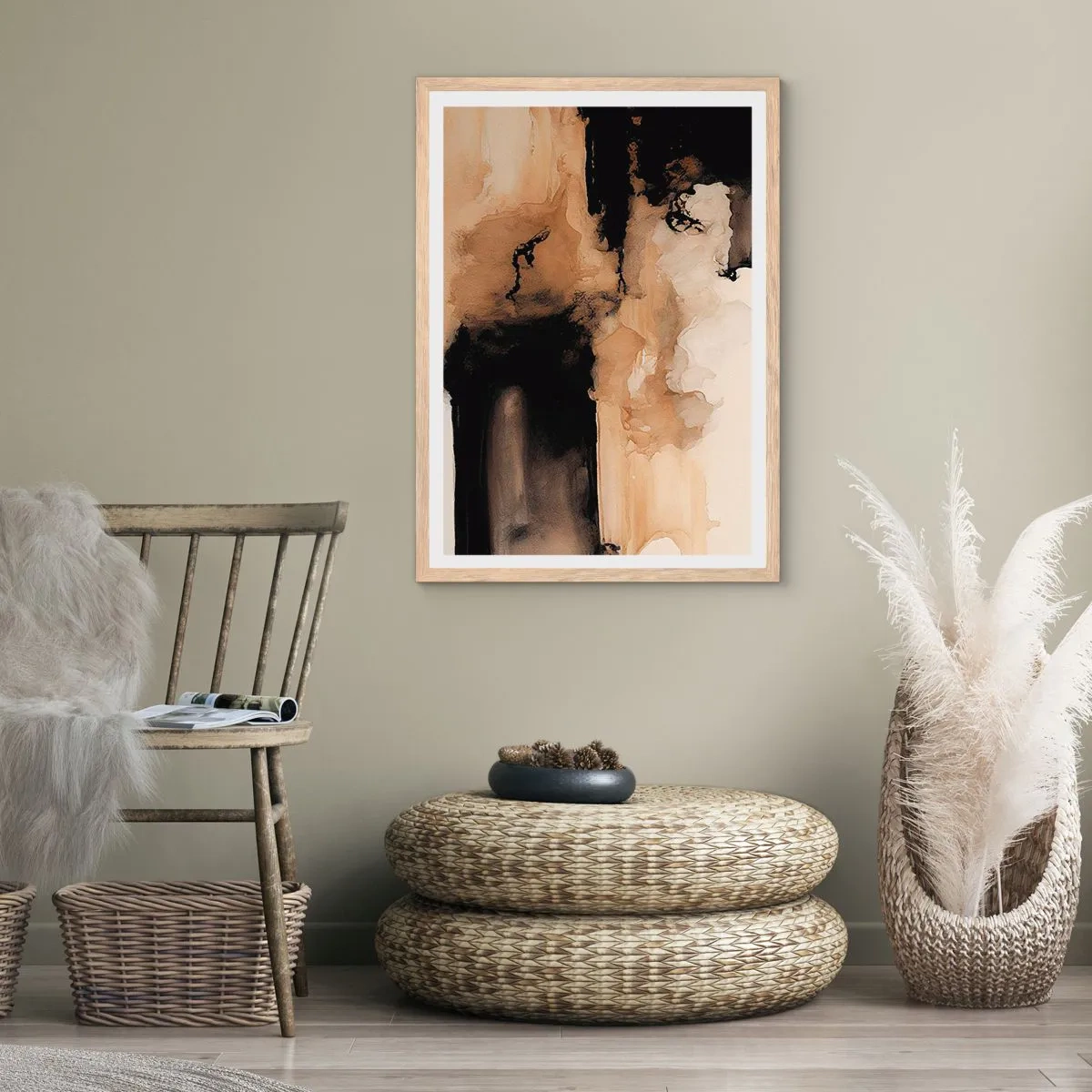 Poszter világos tölgy keretben - Egy érdekes absztrakció - 70x100 cm