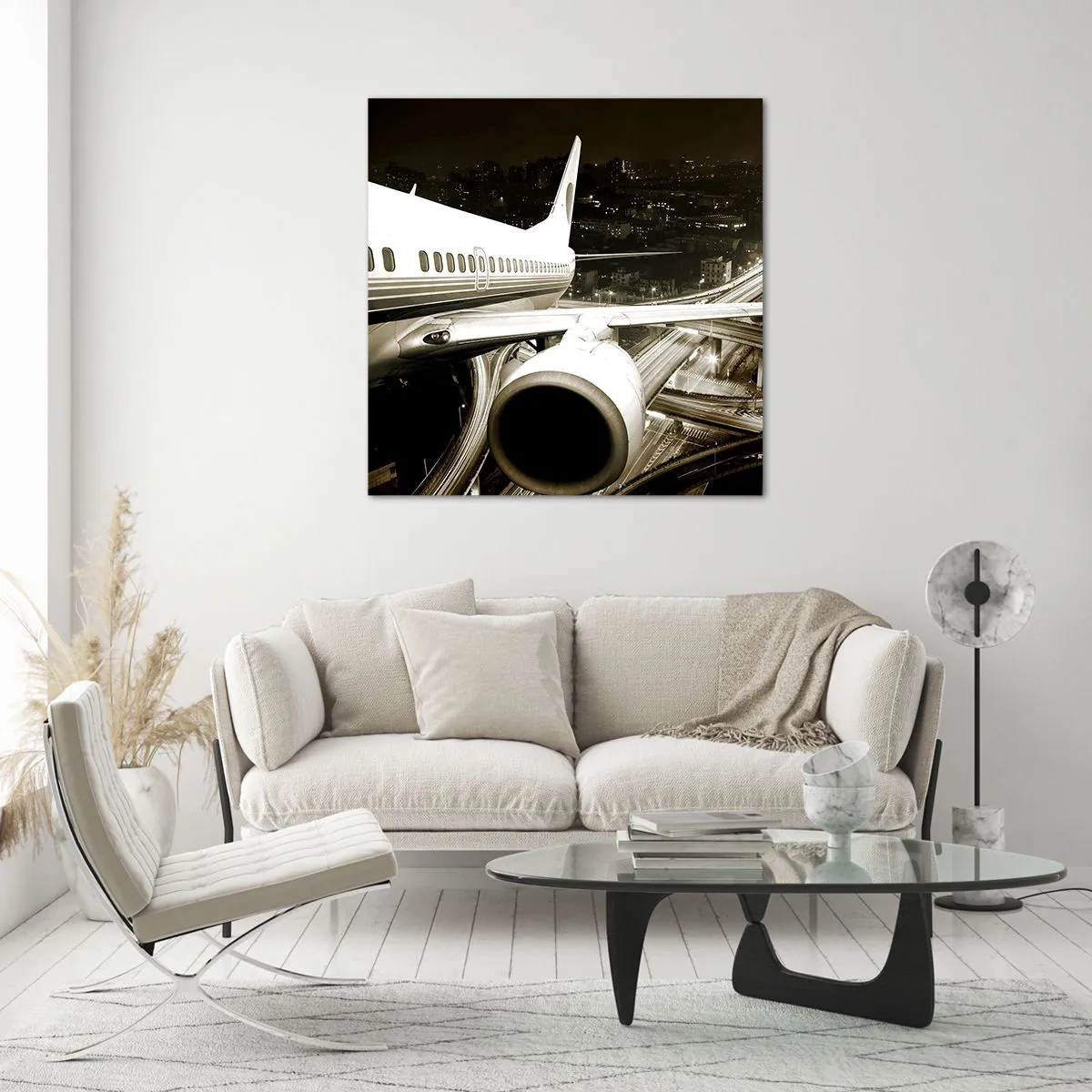 Üveg kép - Felrepülni az éjszakába - 30x30 cm