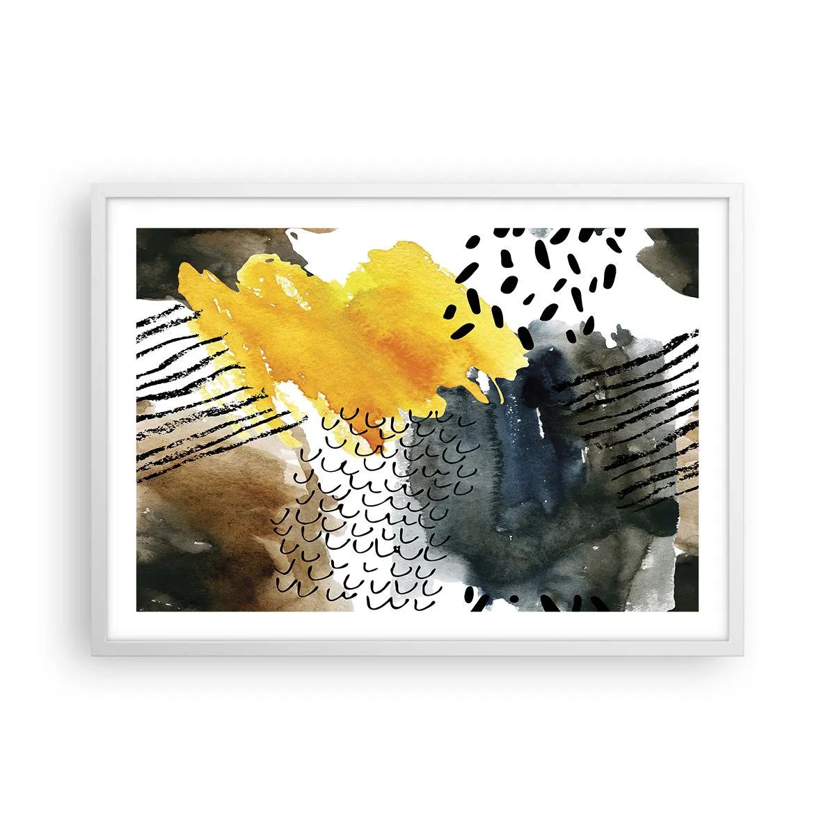 Poszter fekete keretben - Az elemek találkozása - 70x50 cm