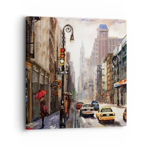 Vászonkép - New York – esőben is színes - 30x30 cm