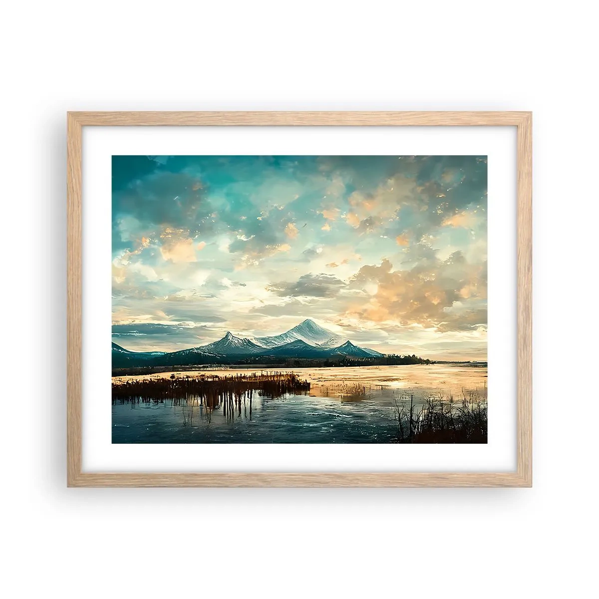 Poszter világos tölgy keretben - Az ég védelme alatt - 50x40 cm