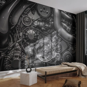Öntapadós Fotótapéta Deluxe Sticker - A mechanika költészete - Motor, Szerelő, Fém - 150x105 cm