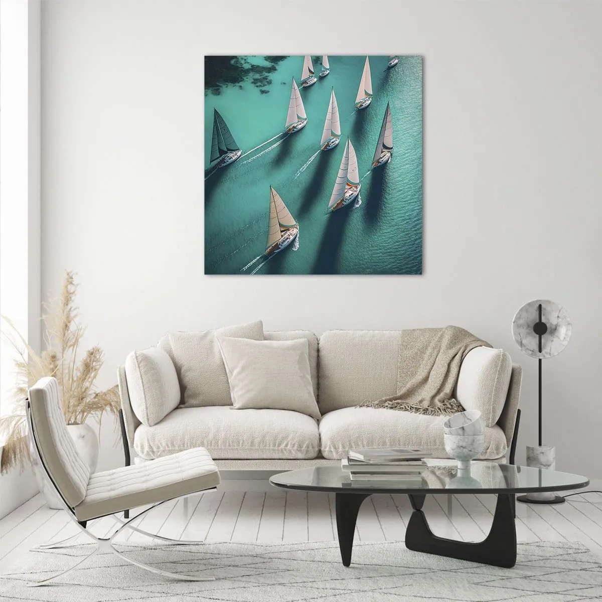 Üveg kép - Versengés a széllel - 70x70 cm