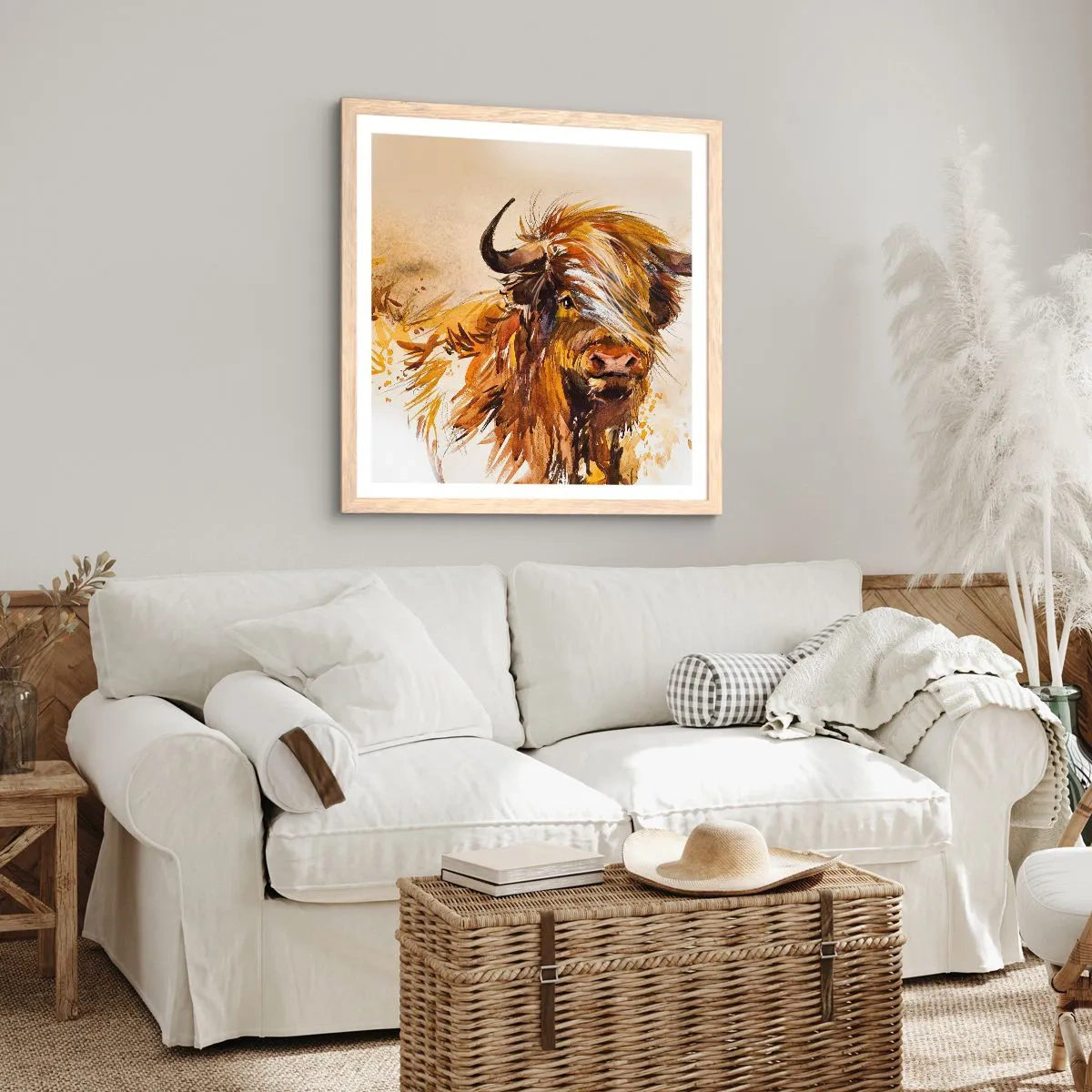 Poszter világos tölgy keretben - A vadász büszkesége - 40x40 cm