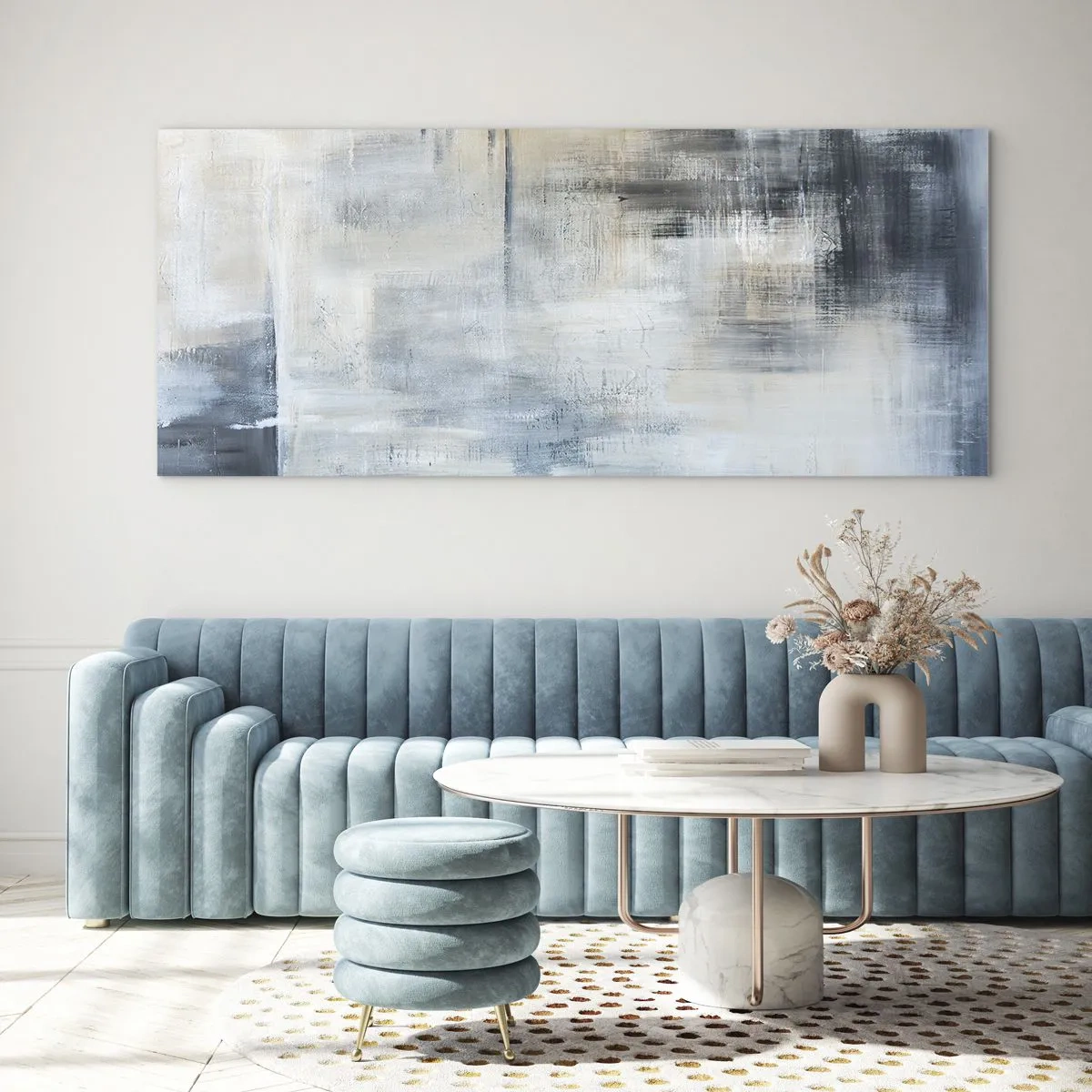 Üveg kép - A kék fátyol mögött - 100x40 cm