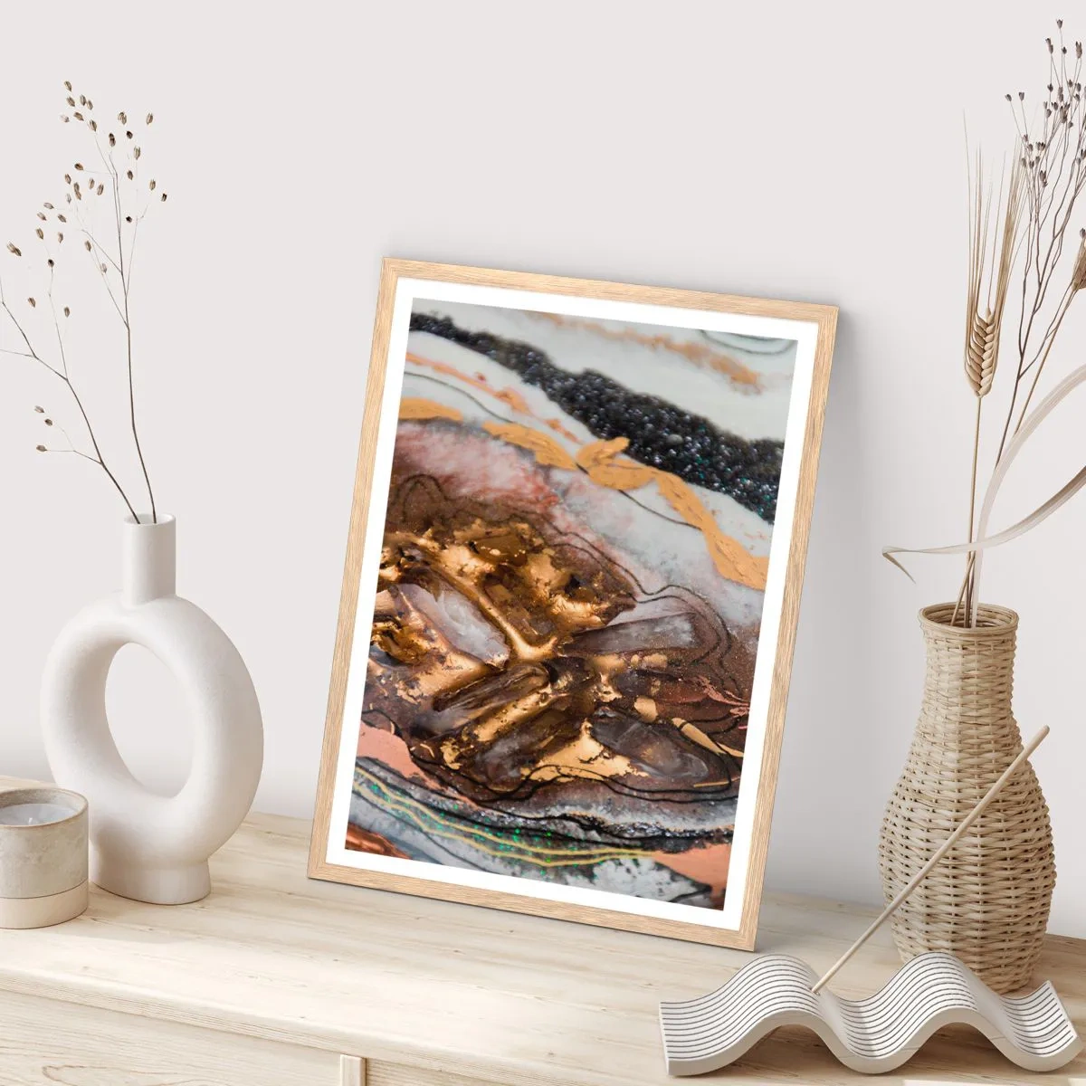 Poszter világos tölgy keretben - A föld eleme - 61x91 cm