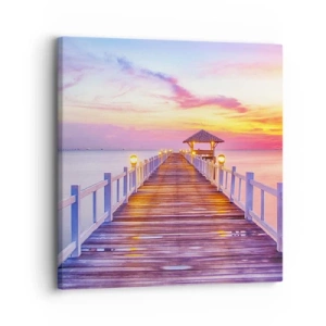 Vászonkép - Az est lilás-arany csendje - 30x30 cm