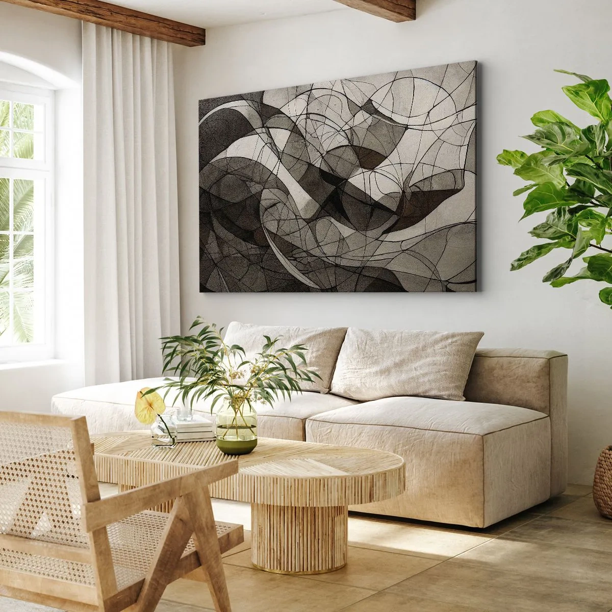 Vászonkép - Absztrakt minta barna és földszínű árnyalatokban - 70x50cm - A föld színeinek keringése - Modern fali dekoráció nappalihoz és hálószobához ARTTOR