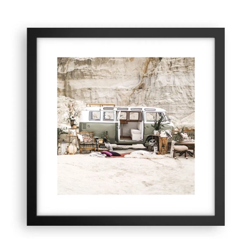 Poszter fehér keretben - Ideje elkezdeni az utazást - 30x30 cm