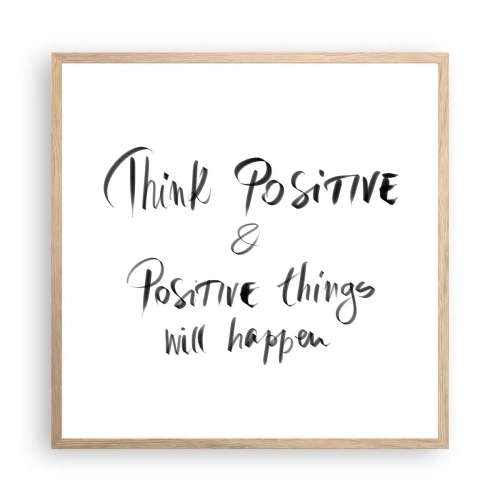 Poszter világos tölgy keretben - Hogyan élj? - 60x60 cm