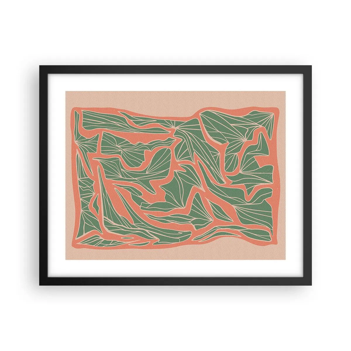 Poszter fehér keretben - A korall és a zöld közötti küzdelem - 50x40 cm