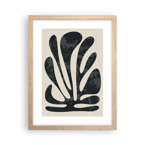 Poszter világos tölgy keretben - Többujjas absztrakció - 30x40 cm