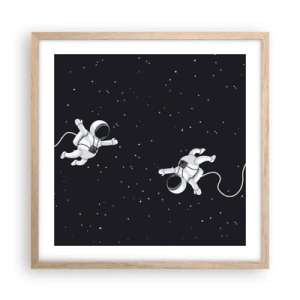 Poszter világos tölgy keretben - Kozmikus tánc - 50x50 cm