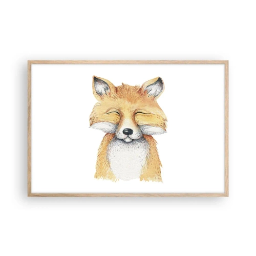 Poszter világos tölgy keretben - Róka hangulatok - 91x61 cm