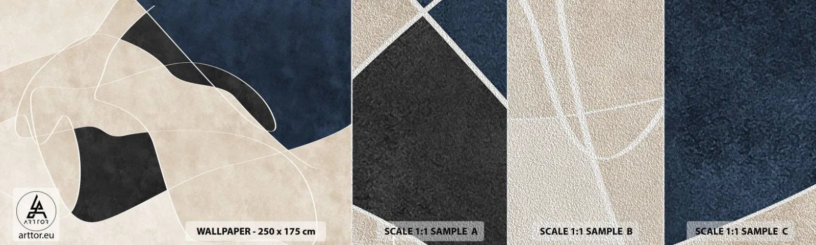 Fotótapéta Minta Premium Sand - Absztrakt kompozíció - az árnyalatok kontrasztja - Modern, Absztrakció, Darab - 100x30 cm