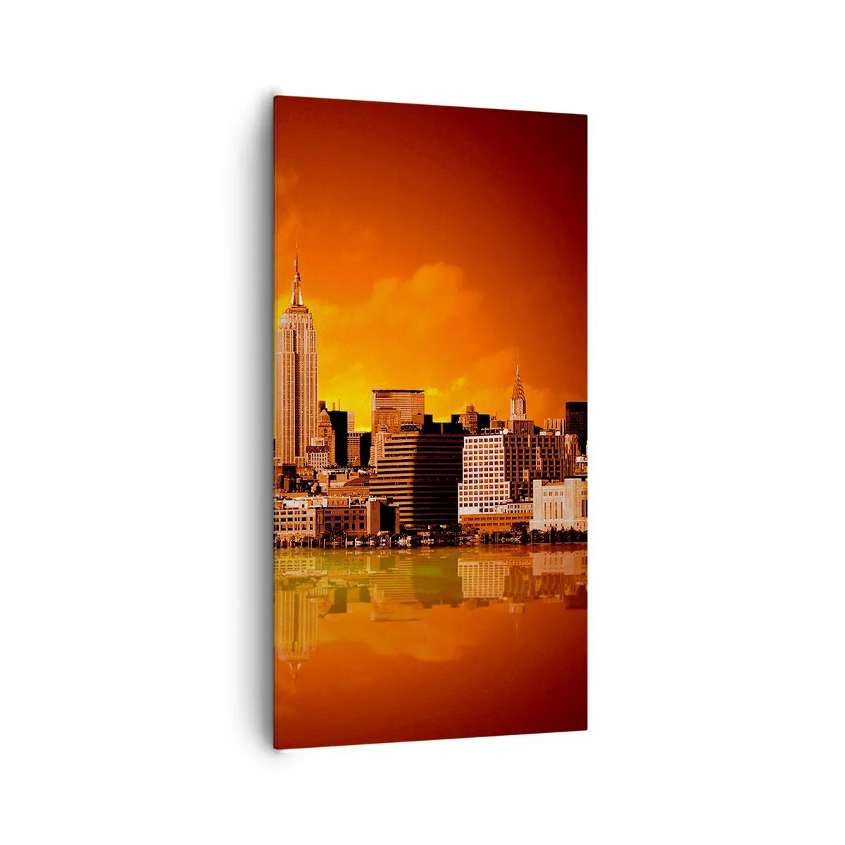 Vászonkép - A nagyvárosi panoráma sárga és bronz színben - 65x120 cm