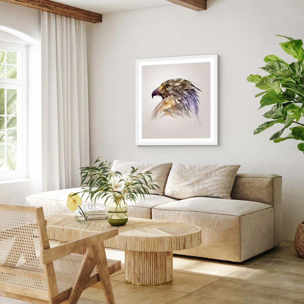 Poszter fekete keretben - Egy harcos portréja - 60x60 cm