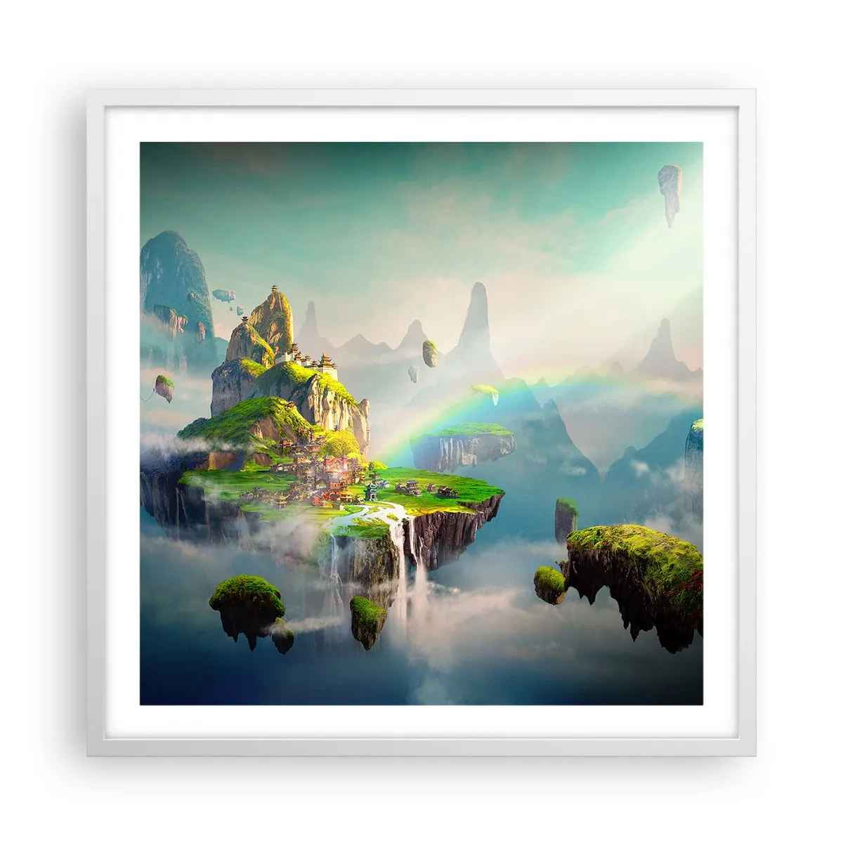 Poszter fekete keretben - Az ég közepén - boldog szigetek - 60x60 cm