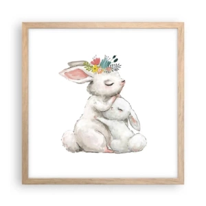 Poszter világos tölgy keretben - Nincs olyan, mint anyánál - 40x40 cm