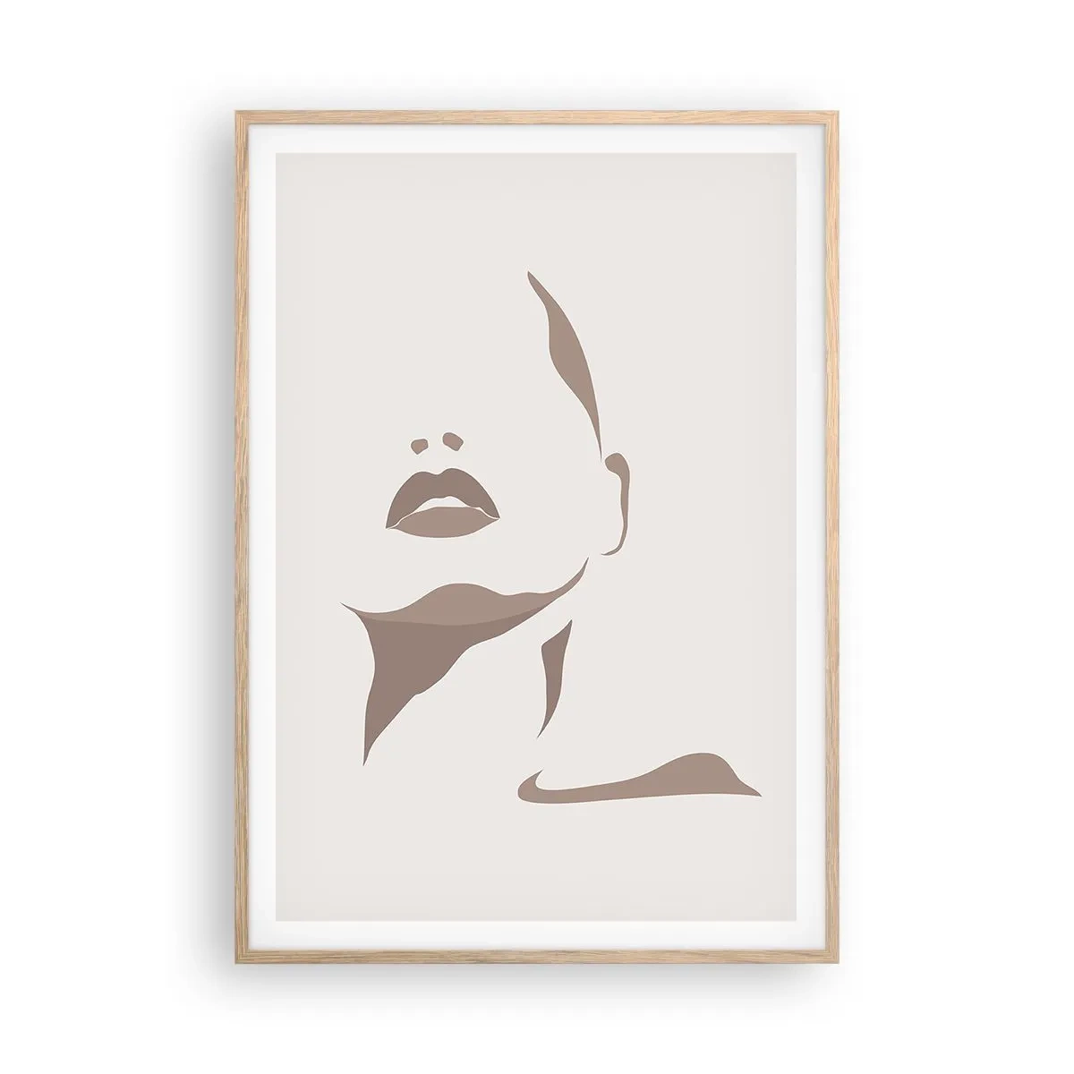 Poszter világos tölgy keretben -  Fényből és árnyékból létrehozott - 70x100 cm