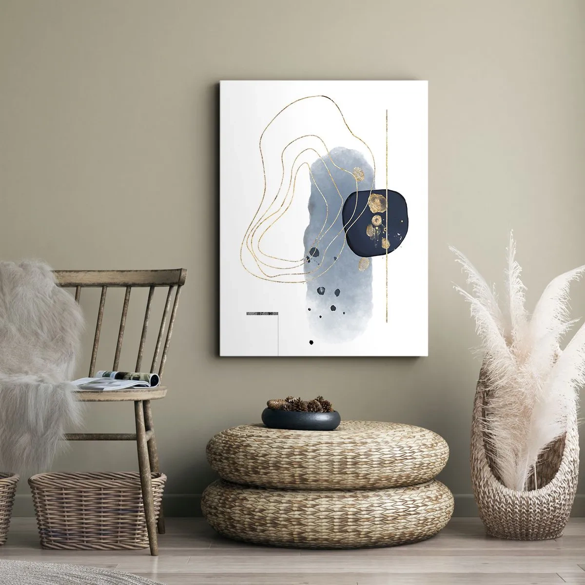 Vászonkép - Kékes-arany fantázia - 80x120 cm