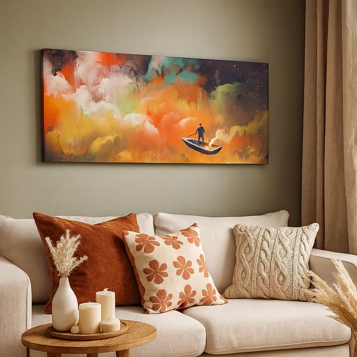 Vászonkép - Hajóval a galaxison keresztül - 100x40 cm