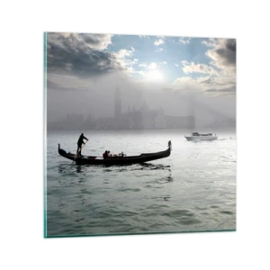 Üveg kép - Egy mesés város vízből és ködből - 70x70 cm