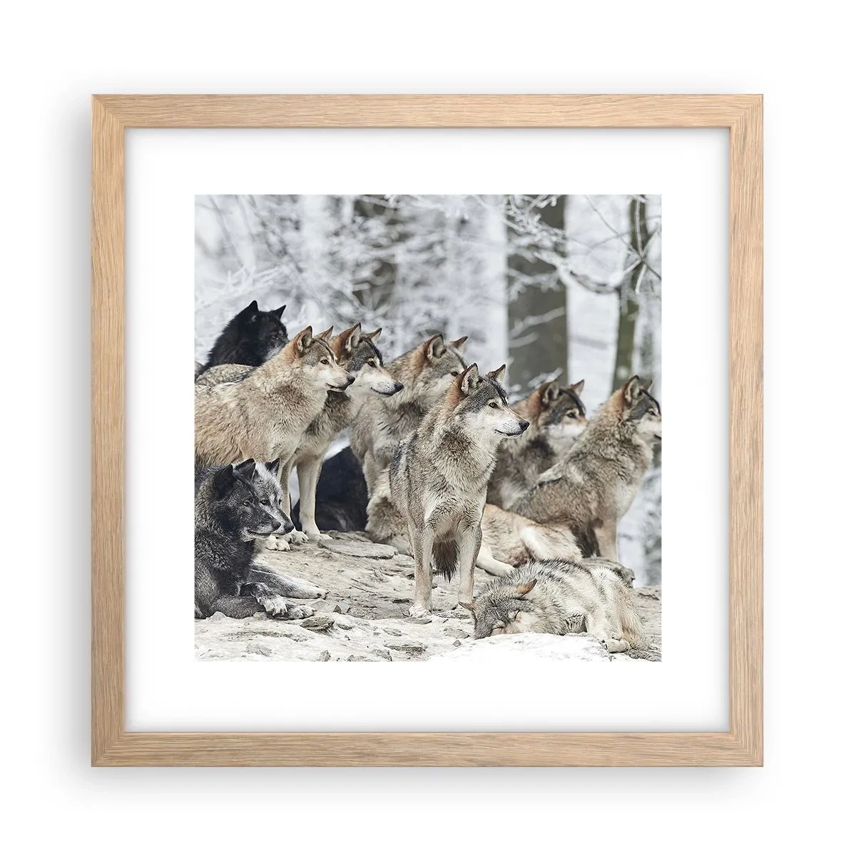 Poszter világos tölgy keretben - Család és barátok - 30x30 cm