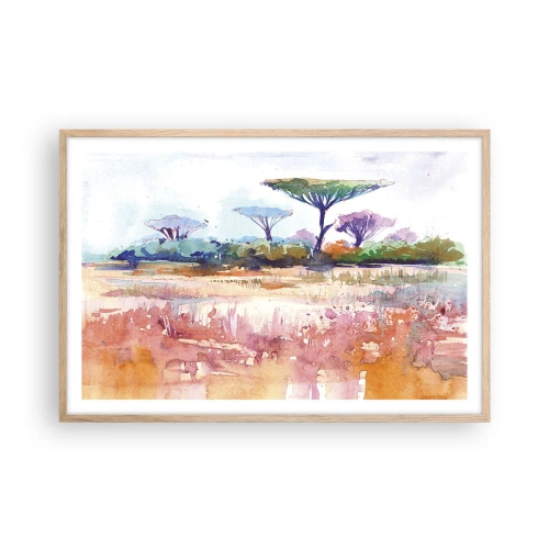 Poszter világos tölgy keretben - Szavanna színei - 91x61 cm