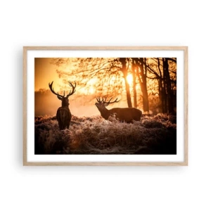 Poszter világos tölgy keretben - Vadász álma - 70x50 cm