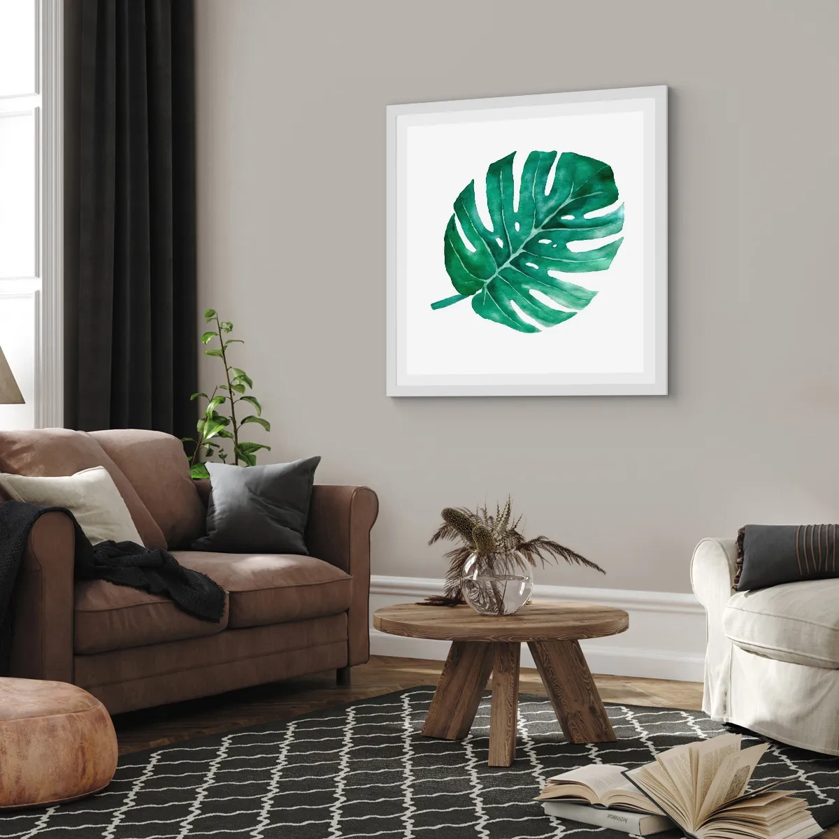 Poszter fekete keretben - Zöld koncepció - 60x60 cm