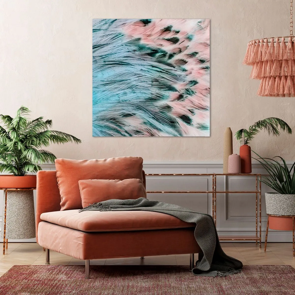 Vászonkép - Zafír rózsaszín pehely - 60x60 cm