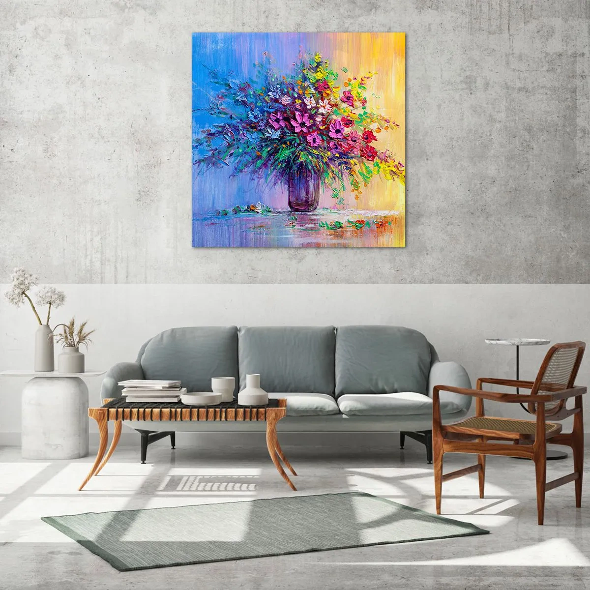 Üveg kép - A rét nyári ajándéka - 40x40 cm