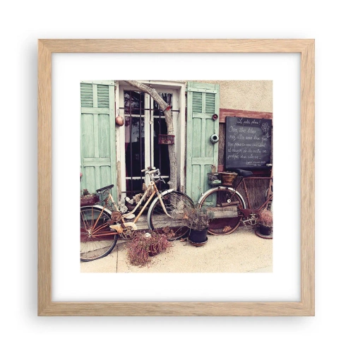 Poszter világos tölgy keretben - Éljen a tartomány - 30x30 cm